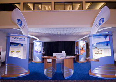 Corporate event floor coverage and booth displays