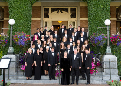 Musician group photo on location outside of the Empress Hotel in Victoria, BC