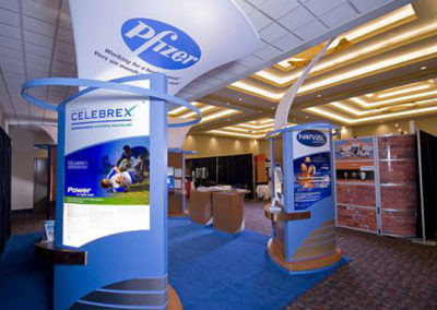 Trade show booth and display photograph with on location lighting