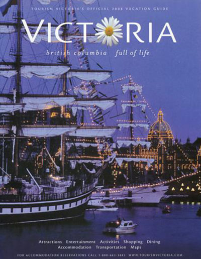 Twilight capture of Victoria BC inner harbour, tallships and legislature building